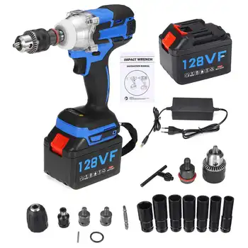 

520NM Cordless Impact Socket Wrench Brushless Electric Wrench 19800mah 128V Li Battery Hand Drill Installation Power Tools