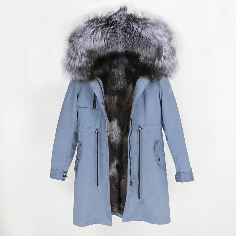 OFTBUY парка повседневное пальто из натурального меха зимняя куртка для женщин натуральный Лисий меховой капюшон, воротник лиса верхняя одежда на подкладке теплая уличная Новинка