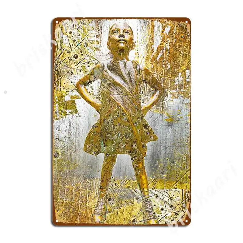 

Rise Fearless Girl Woman Women Female Metal Signs Plaques Classic Cave pub Cinema Kitchen Tin sign Posters