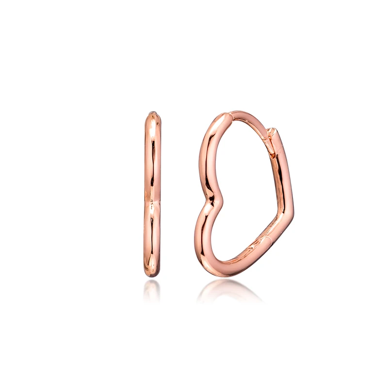 Rose Asimetris Jantung Hoop Anting 