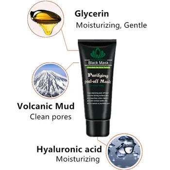 

Exfoliating chicken protein skin black bamboo charcoal masks remove black head tear shrink pores cleansing oil control masks 60g