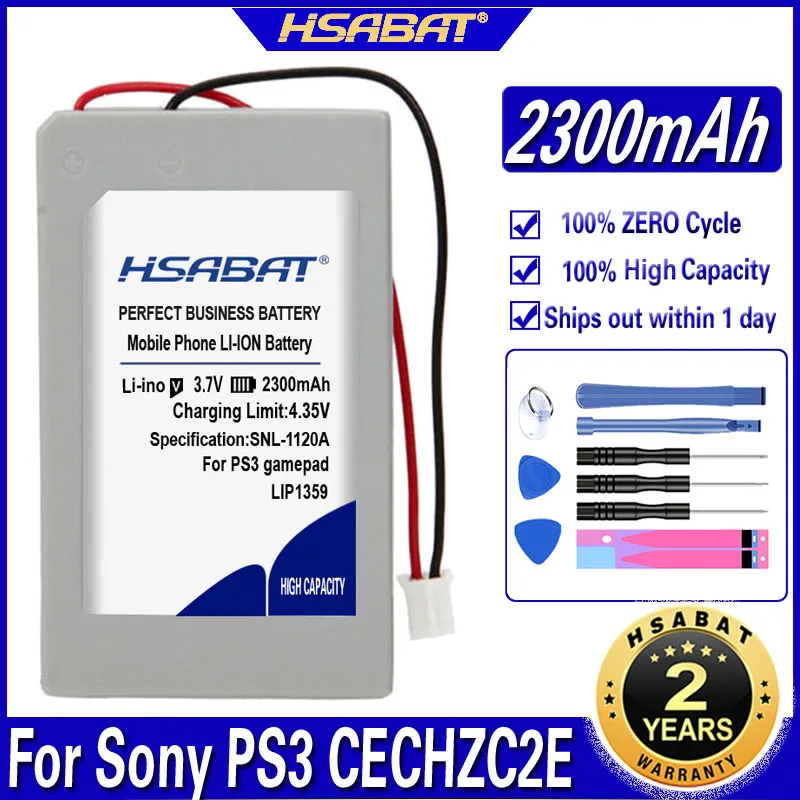 Hsabat Lip1359 2300mah Top Battery For Sony Ps3 Controller Batteries