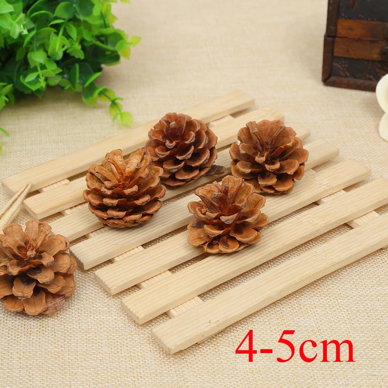 4-5cm 1-15 см, натуральные сосновые шишки, декоративные рождественские украшения для дома, новогодние подарки, украшение на елку, подвесная безделушка - Цвет: 4-5cm