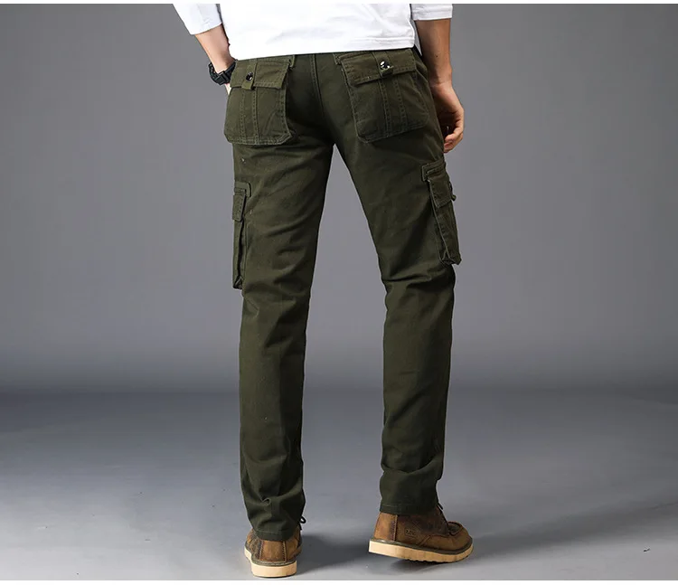 Брюки карго мужские брендовые карманы Pantalon Homme повседневные на молнии зауженный тактический брюки военные армейские мешковатые брюки мужские боковые карманы