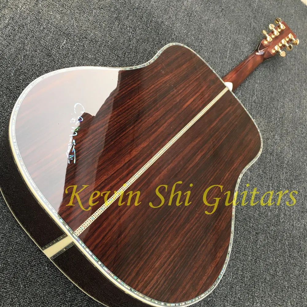 4" knotwork inlays Акустическая гитара цельная ель Топ Акустическая Электрогитара настоящий Абалон узел inlays акустическая