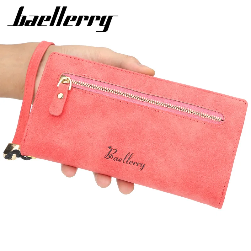Baellerry, винтажный кошелек, клатч для телефона, женский кошелек, женский кожаный кошелек на молнии, длинный держатель для карт, женский кошелек