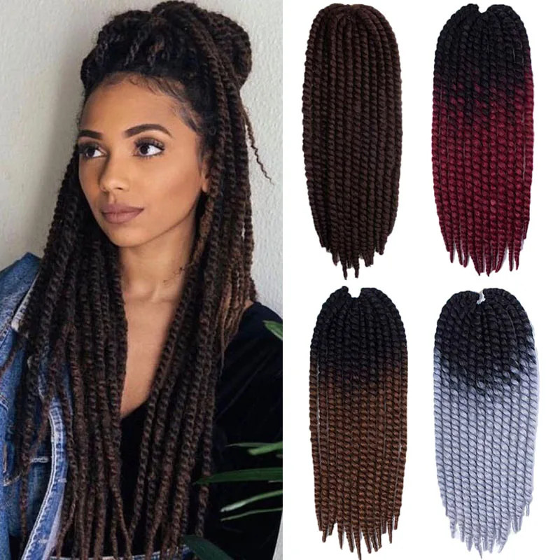 

Mambo Havana Twist(Jumbo Senegalese Pretwist)Braids Crochet Braid Black Hair 22'' 120g 20 Color Ombre Synthetic Crochet Hair