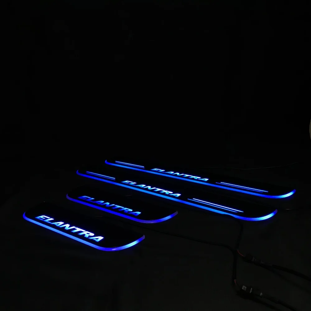 Osmrk светодиодные движущиеся двери scuff для hyundai Elantra динамический порог плиты плоской накладки потока/еще светильник, 4 шт