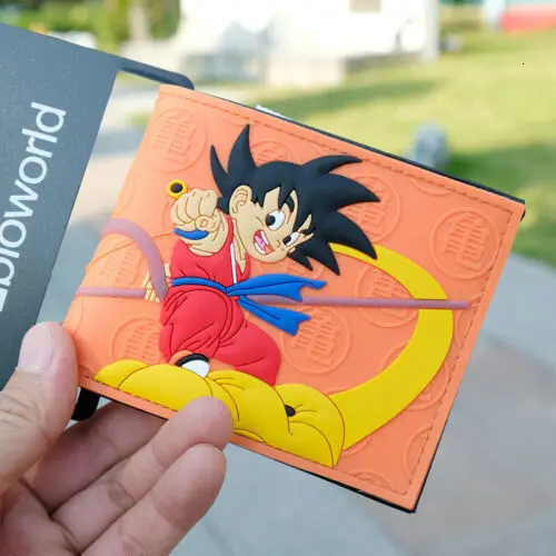 B DragonBall Z ПВХ кошелек Goku 3D Touch мужской кошелек на молнии для монет - Цвет: B