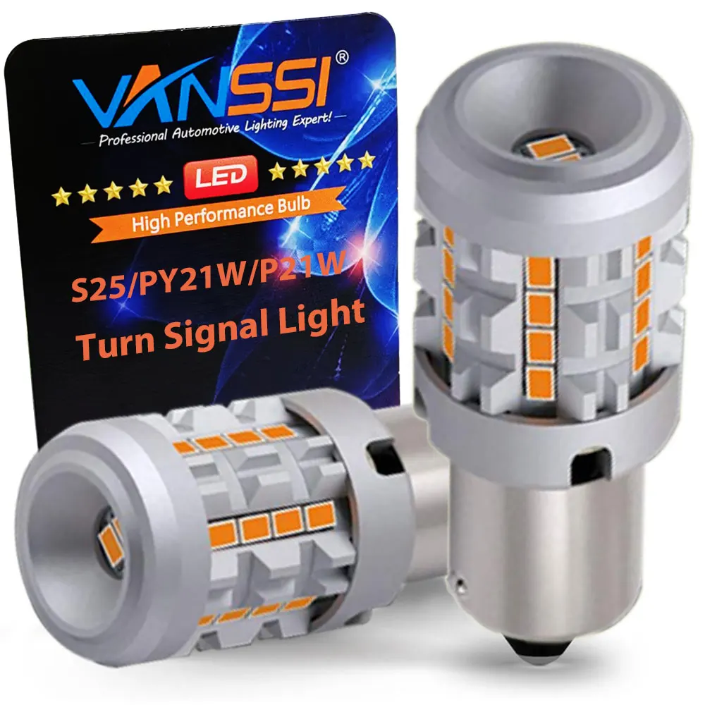 PY21W BAU15S 7507 12496 LED Bulb Amber Yellow Canbus Signal Lamp Built in Resistor Anti Hyper Flash Ba15s P21W T20 WY21W | Автомобили и