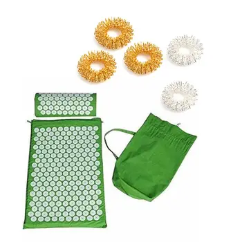 

Acupressure Cushion Yoga Mat Pillow Trigger Point Massager Set with Finger Rings Y98F