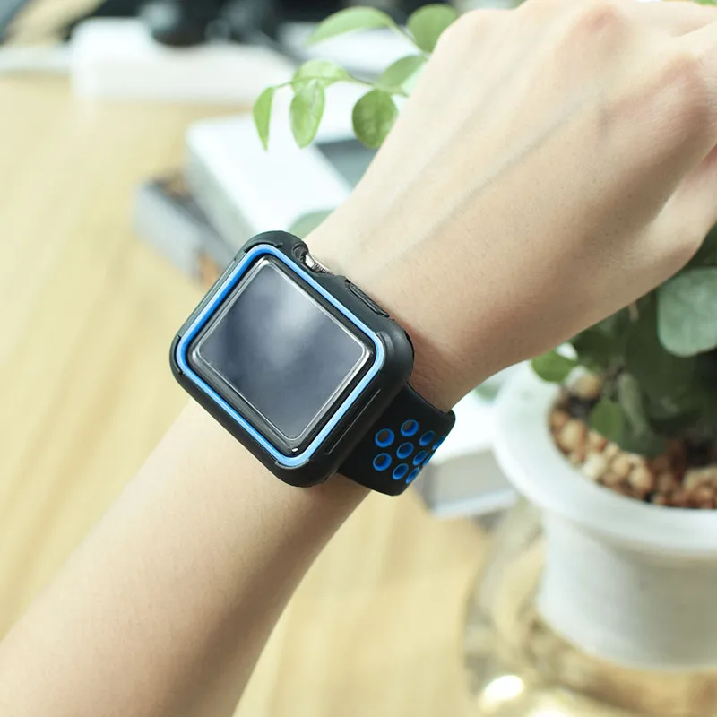 ТПУ чехол для Apple watch Case Apple watch 4 44 мм 40 мм силиконовые защитные часы бампер матч Nike спортивный ремешок аксессуары 44 40