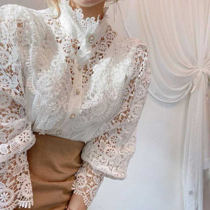 Lace Spaghetti Top White Inner Blouse Korean Fashion #5120