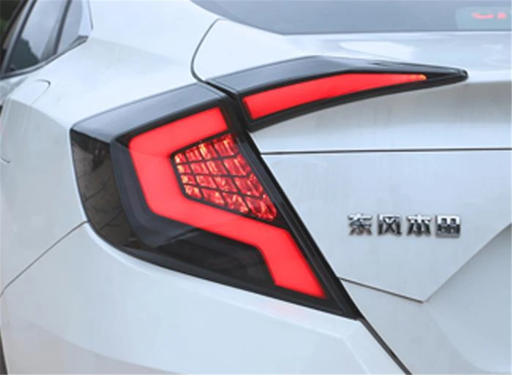 1 комплект для Honda Civic задний фонарь Civic светодиодный задний фонарь DRL светодиодный динамический сигнал тормоза заднего хода аксессуары