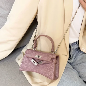 

New Design Small PU Leather Crossbody Shoulder Bag for Women 2020 Summer Luxury Crocodile Pattern Handbags Messenger Bag Purse