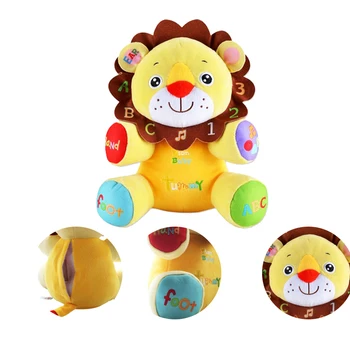 

Multi functional lion baby learn pinyin plush toy high quality give baby wisdom early education pacify doll