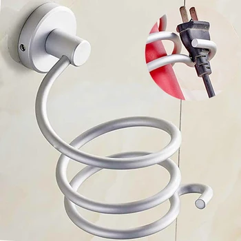 

Aluminum Wall Mount Hair Dryer Rack Non-fading Anti-corrosion Bathroom Hair Blower Holder