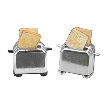 

Doll House Miniature Toaster Bread Machine With Toast Kitchen Cookware Mini Accessories Decor 1/6 1/12 Scale K92D