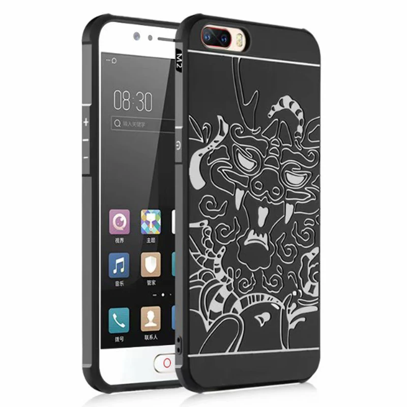 

Soft Brushed Silicone Case for ZTE Nubia Z17 Mini Case 3D Relief Dragon Pattern Case for ZTE Nubia M2 Lite Nubia Z11 Mini S Capa