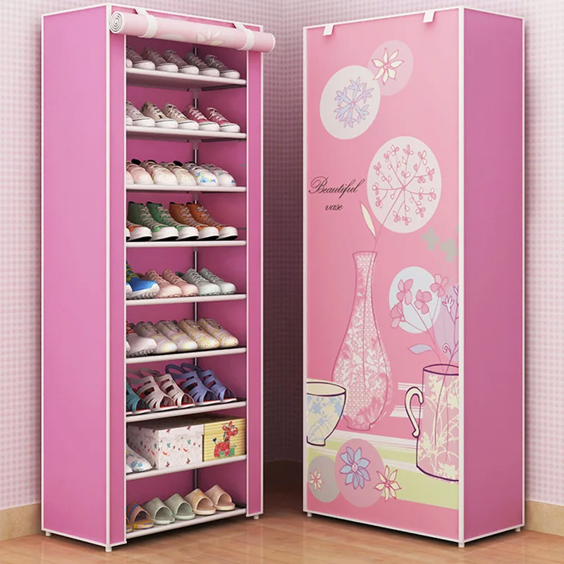 

Ya rea fan Multilayer Simple Shoe Rack Cloth Shoe Ark Storage Shoe Rack Dormitory Foyer Shoe Rack Fashion Creative Steel Tube