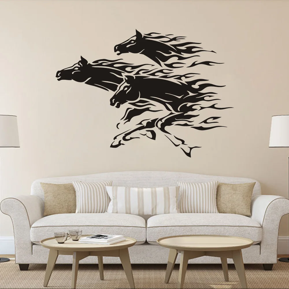 Настенные Стикеры с 3 лошадьми домашний декор для гостиной спальни кухни крыльца