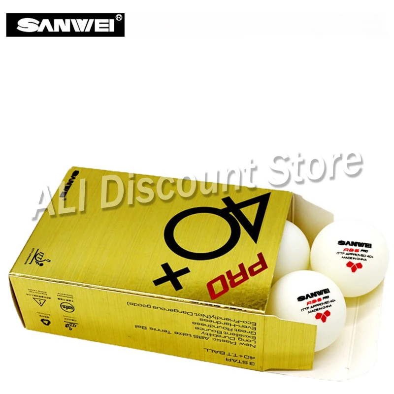SANWEI 3-Star ABS 40+ PRO Настольный теннисный мяч ITTF одобренный материал Пластиковые Мячи для пинг-понга