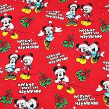 140*50 см Рождество Микки Минни хлопок Ткань Детская рубашка для мальчиков шляпа юбка Diy ручной работы дизайнерское постельное белье домашний кошелек из ткани одеяло