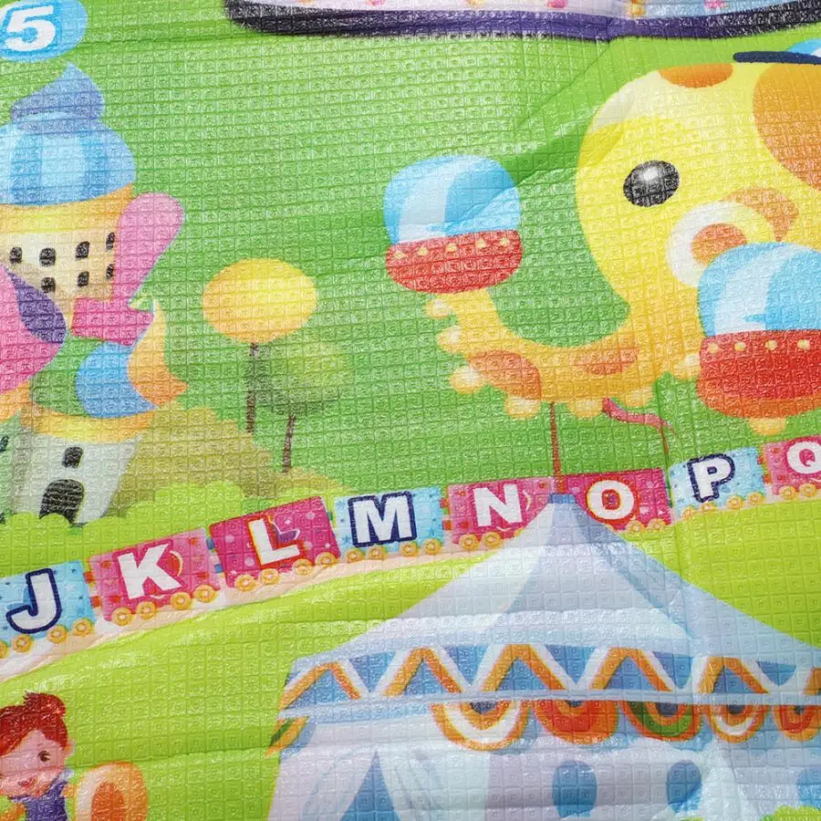 Детский игровой коврик 180x150 см, игровой коврик для ползания, двусторонний Коврик для лазания, фруктовые буквы и веселая ферма, детские игрушки, Детский ковер, детская игра
