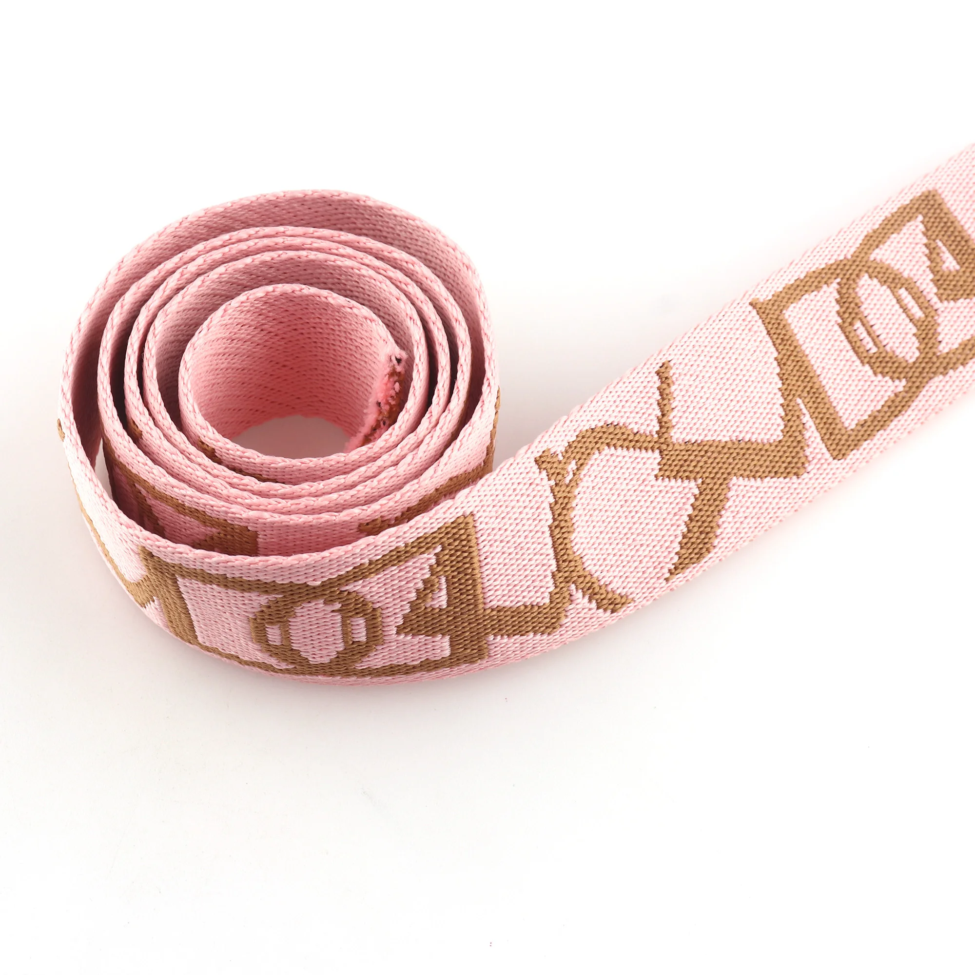 

Cotton Webbing Strap 38mm(1.5") Pink Striped Canvas Fabric Belt Polyester Sewing Guitar Style Bag Leash Pet Collar