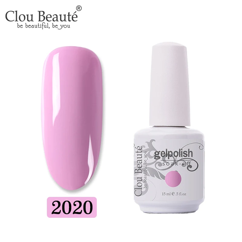 2020 Clou Beaute, 15 мл, Гель-лак для ногтей, для маникюра, стойкий лак, Гель-лак, Премиум качество, УФ светодиодный, Цветной Гель-лак для ногтей - Color: 2020