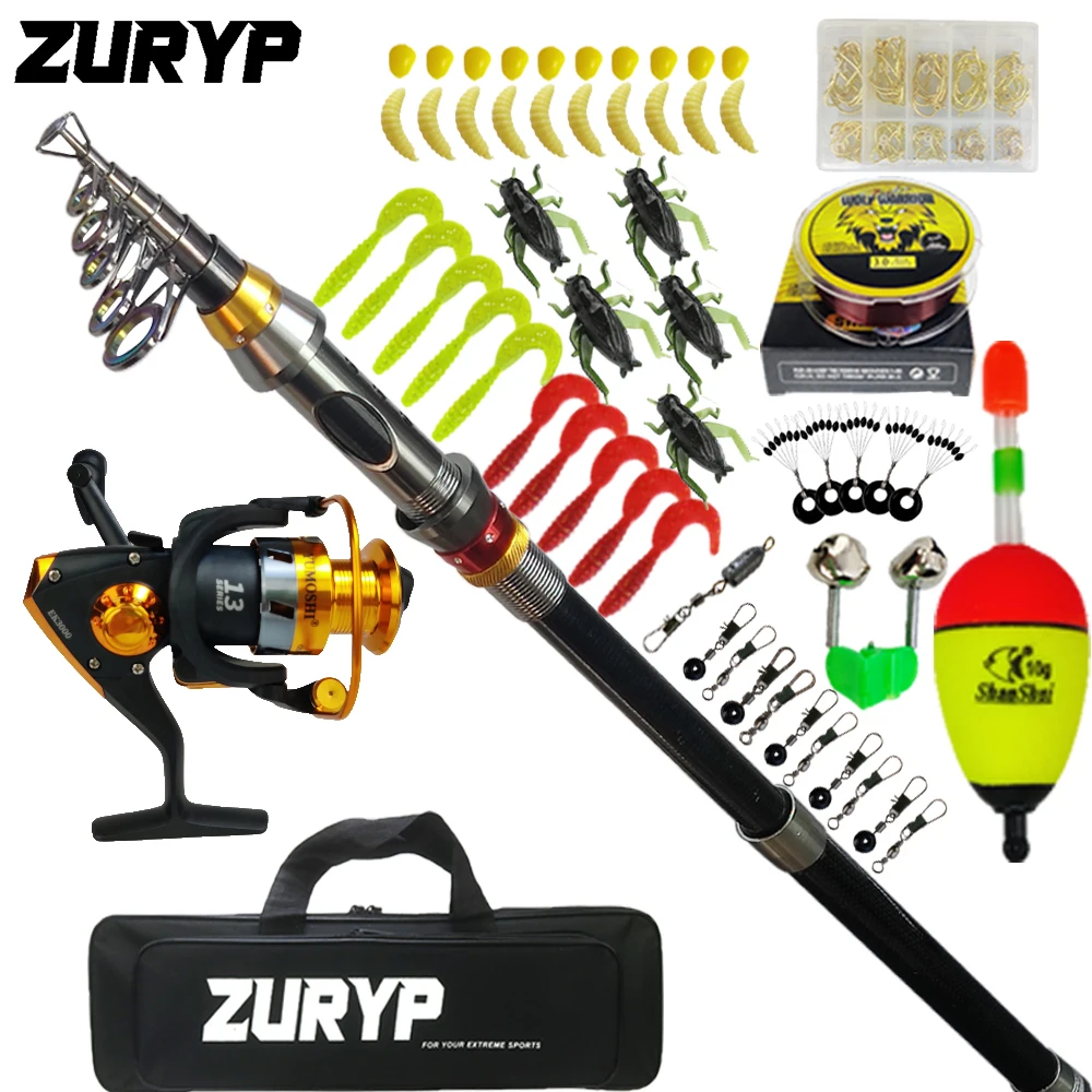 ZURYP A full set of fishing packages 1.8m 3.6m Spinning Rods and