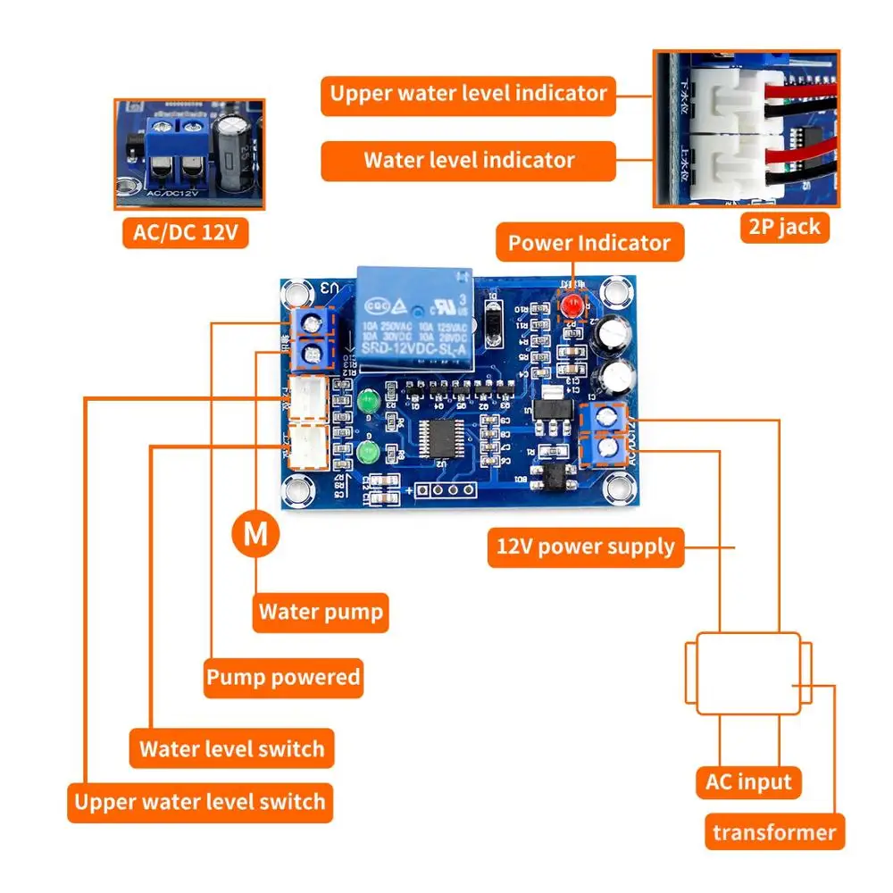 Water Level Indicator With Alarm Electronic Circuit Electronic