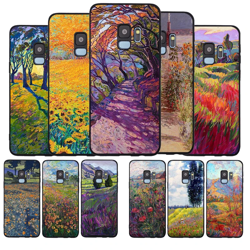 Картина маслом Ван Гога Monet картина черный мягкий чехол для телефона Samsung Galaxy S6 S7