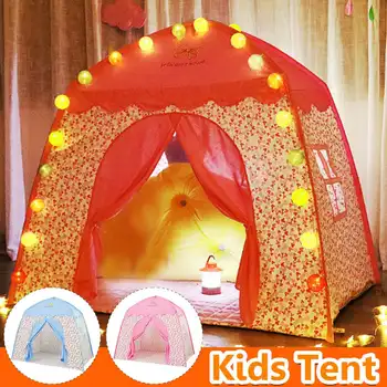 

Folding Kid Tent Babys Play House Large Room Flowers Blossoming Indoor Outdoor Tent Best Birthday Gift Pink Big Teepee Toys Gift