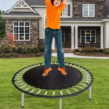 

32-60 Inch Trampoline Round Jumping Pad Elastic Trampoline Bounce Mat Replacement Mat For Trampoline Outdoor Exercise Home Toys