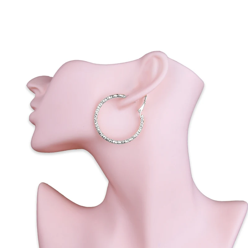 Высокое качество круглый 4 см серьги-кольца для женщин золото серебро хорошее покрытие держать цвет в течение длительного времени подарок жены уха аксессуары - Окраска металла: Silver  4cm