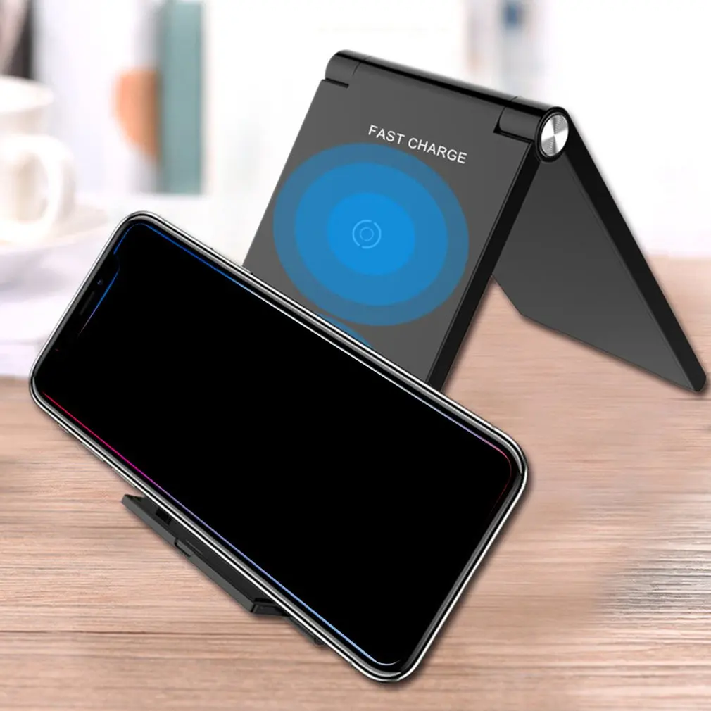 Universal Thin Wireless Charger Pad Fast Charging Ultra Thin Aluminum Mat With Ring For Mobile Phone