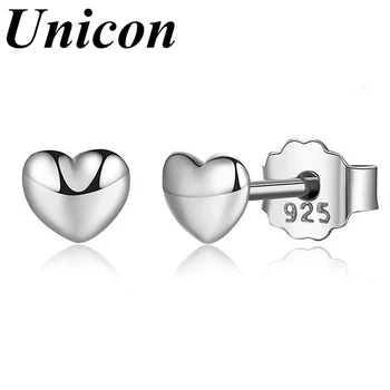 

Unicon Original 925 Sterling Silver Petite Plain Hearts Stud Earrings for Women Silver Minimalist Earrings Fine Jewelry brincos