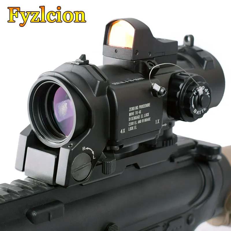

Hunting Rifle Accessory 1-4x Magnifier Scope Sight Prism Riflescope with RMR Red Dot Optical Sight Collimator Sight