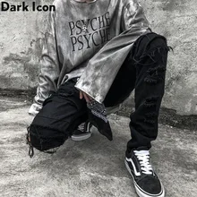 Dark Icon Ripped Jeans Men Slim Fit Denim Pants Hip Hop Jean Pants Men's Trouseres Streetwear Dark Icon Ripped Jeans Men Slim Fit Denim Pants Hip Hop Jean Pants Men's Trouseres Streetwear