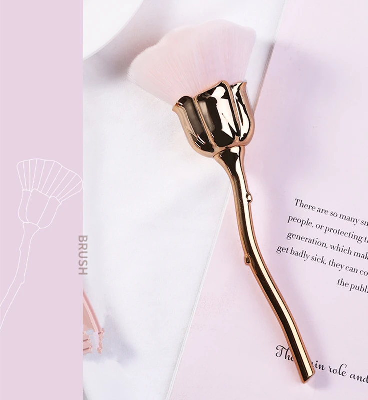 1 шт. розовые блестки для ногтей кисти для маникюра Роза кисть для рассыпчатой пудры модные гелевые аксессуары для маникюра материал, инструменты
