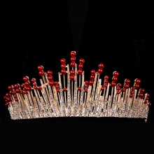 Головной убор невесты, сплав, жемчужная Корона, свадебные аксессуары для волос, Большая Корона невесты, свадебные аксессуары