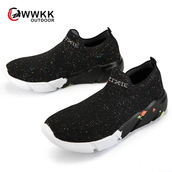 

WWKK Mesh Women Men Outdoor Running Shoes Couples Breathable Soft Athletics Jogging Ballet Flat Sock Casual Sneakers Woman