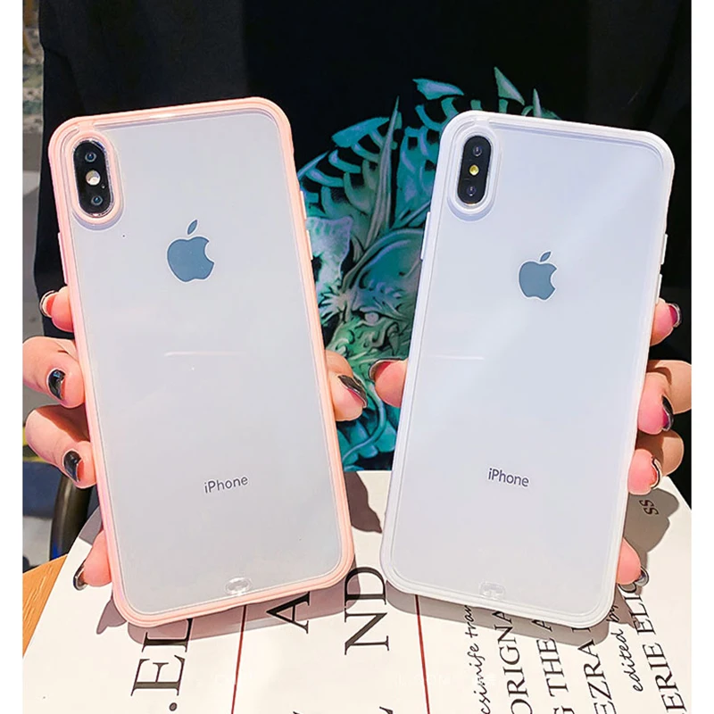 Противоударный прозрачный силиконовый мягкий чехол для телефона на iPhone X XS XR XS Max 8 7 6 6S Plus прозрачная задняя крышка защитный чехол