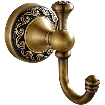 

Antique Brass Finish Bathroom Towel Hanger Wall Mounted Clothes Hook Robe Hooks