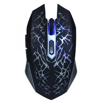 

2.4G Wireless 4.2V Rechargeable MuteGaming Mouse with Colorful LED Black for Notebook Laptop Desktop Computer
