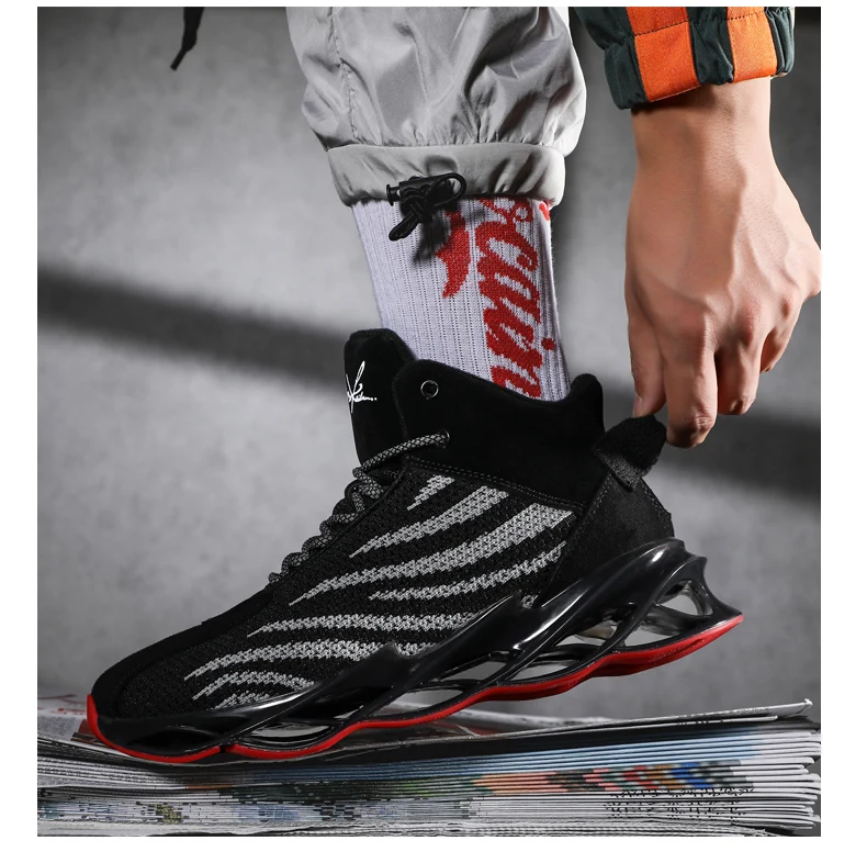 Новинка, спортивная обувь для мужчин с высоким берцем, амортизирующие кроссовки, дышащая спортивная обувь, для занятий спортом на открытом воздухе, для тренировок, бега, Zapatillas 46