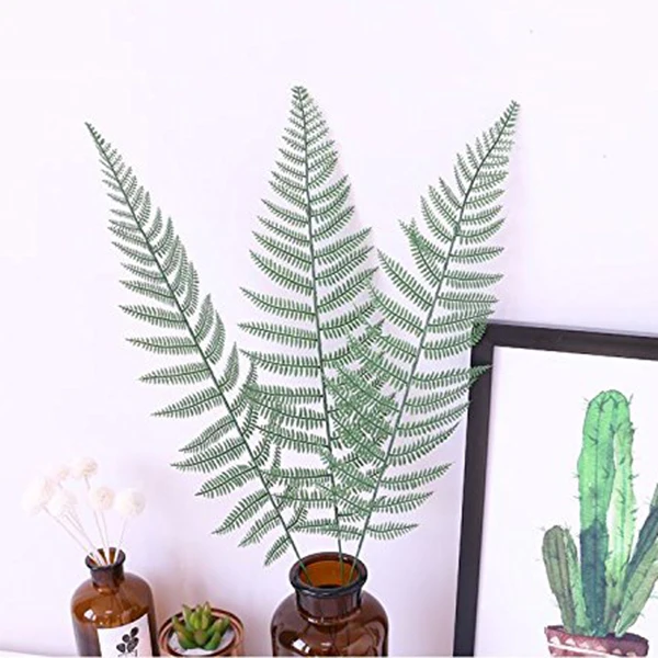 10PCS Artificial Boston Fern Bush Plant Faux Leaves Green Plants for Home Decor