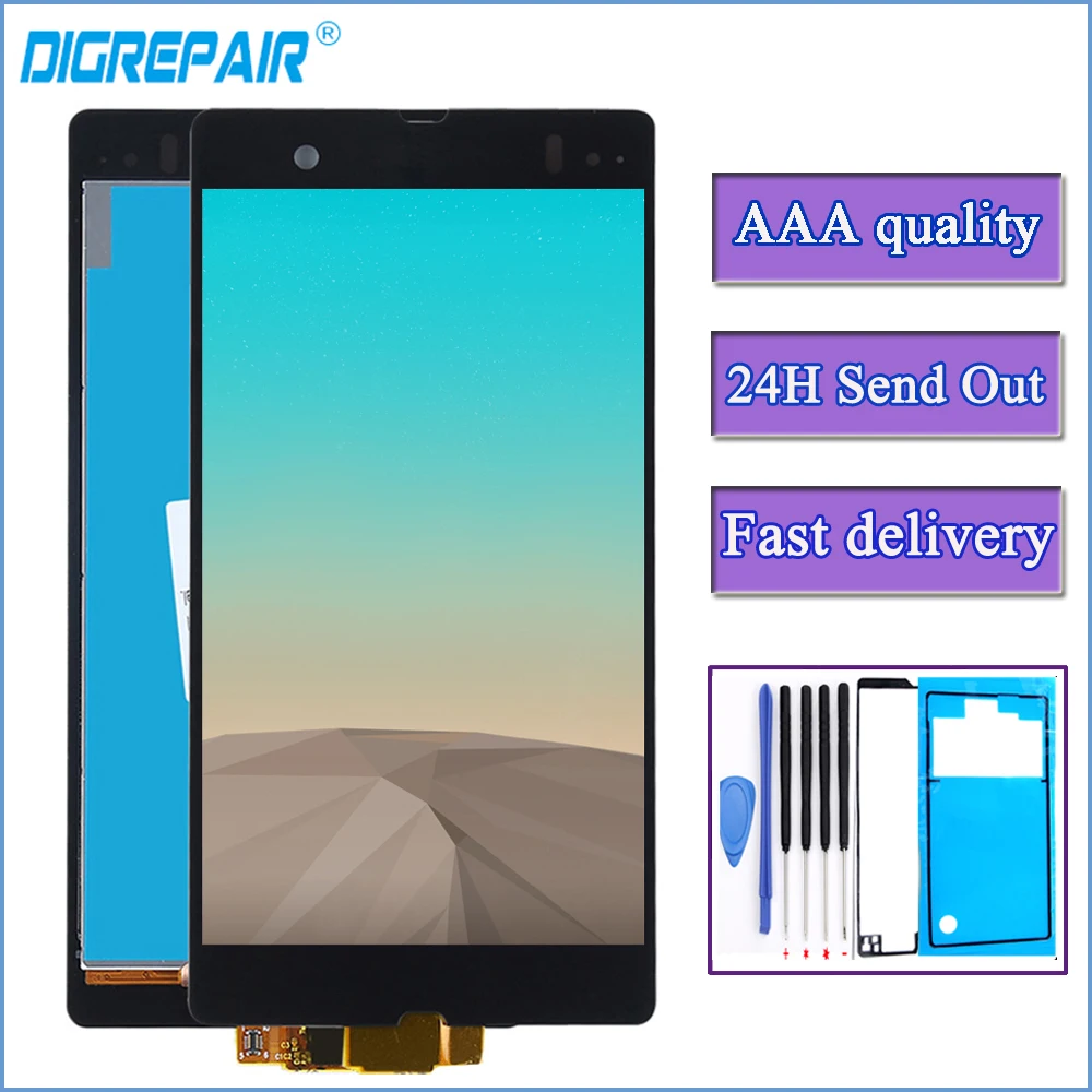 

For Sony Xperia Z display L36h L36i C6606 C6603 C6602 C6601 C660X Display Touch Screen Digitizer For sony z c6603 lcd L36H LCD