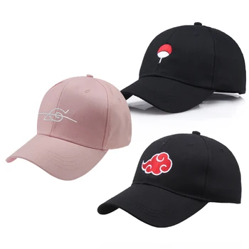 

Anime Naruto Akatsuki Cosplay Hat Akatsuki Uchiha Itachi Embroidery Adjustable Cap Men Women Motion Baseball Cap